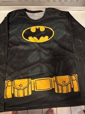 Batman Kids' Black and Yellow Muscle Chest Costume Top -
